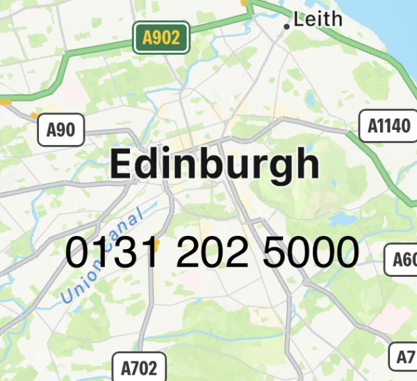 Edinburgh Golden Memorable Telephone Number – 0131 202 5000
