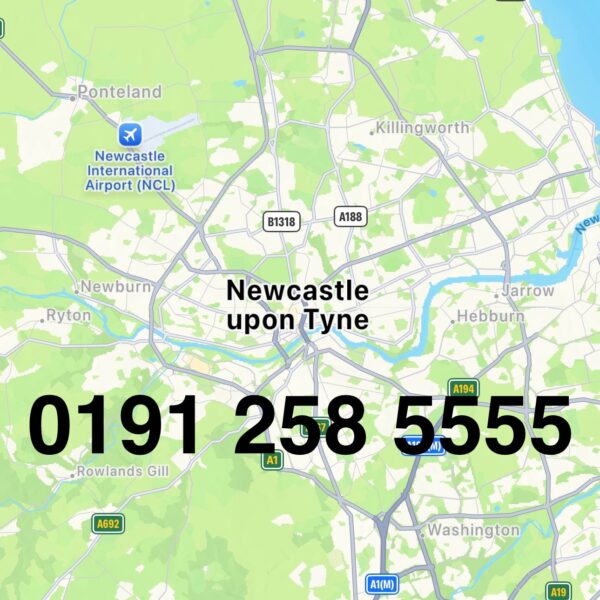 Newcastle upon Tyne Golden Memorable Telephone Number – 0191 258 5555